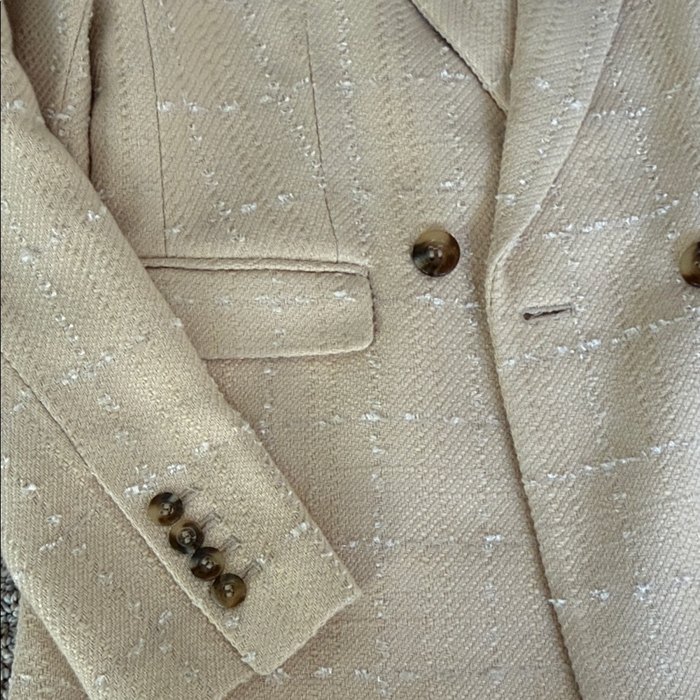 Ann Taylor Beige Blazer With Subtle Pattern - image 4